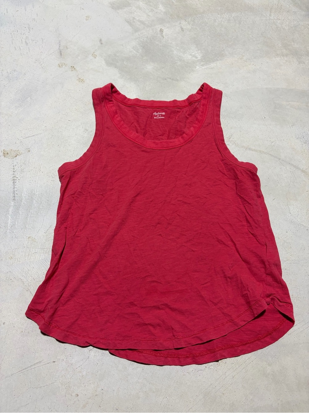 Madewell Women’s Red Tank Top - Casual Scoop Neck cotton large